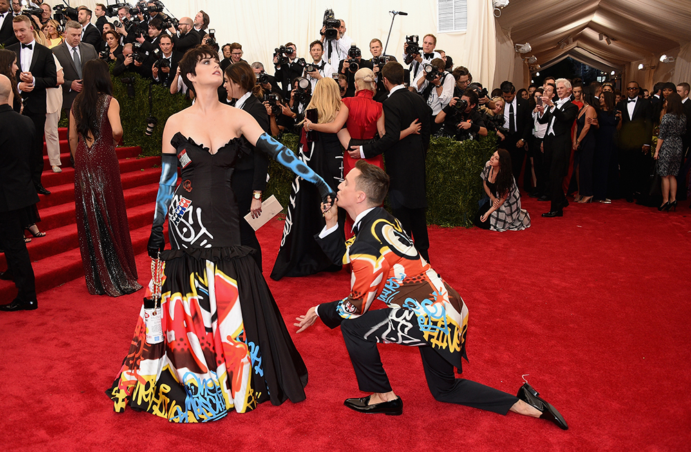 NEW YORK, NY - MAY 04:  Katy Perry (L) and Jeremy Scott attend the "China: Through The Looking Glass" Costume Institute Benefit Gala at the Metropolitan Museum of Art on May 4, 2015 in New York City.  (Photo by Larry Busacca/Getty Images)